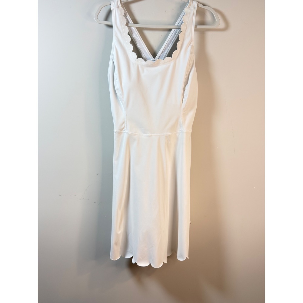 Attarco Tennis Dress White Scallop Trim Activewear Women XL